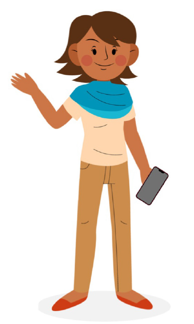 Frau mit Handy in der Hand