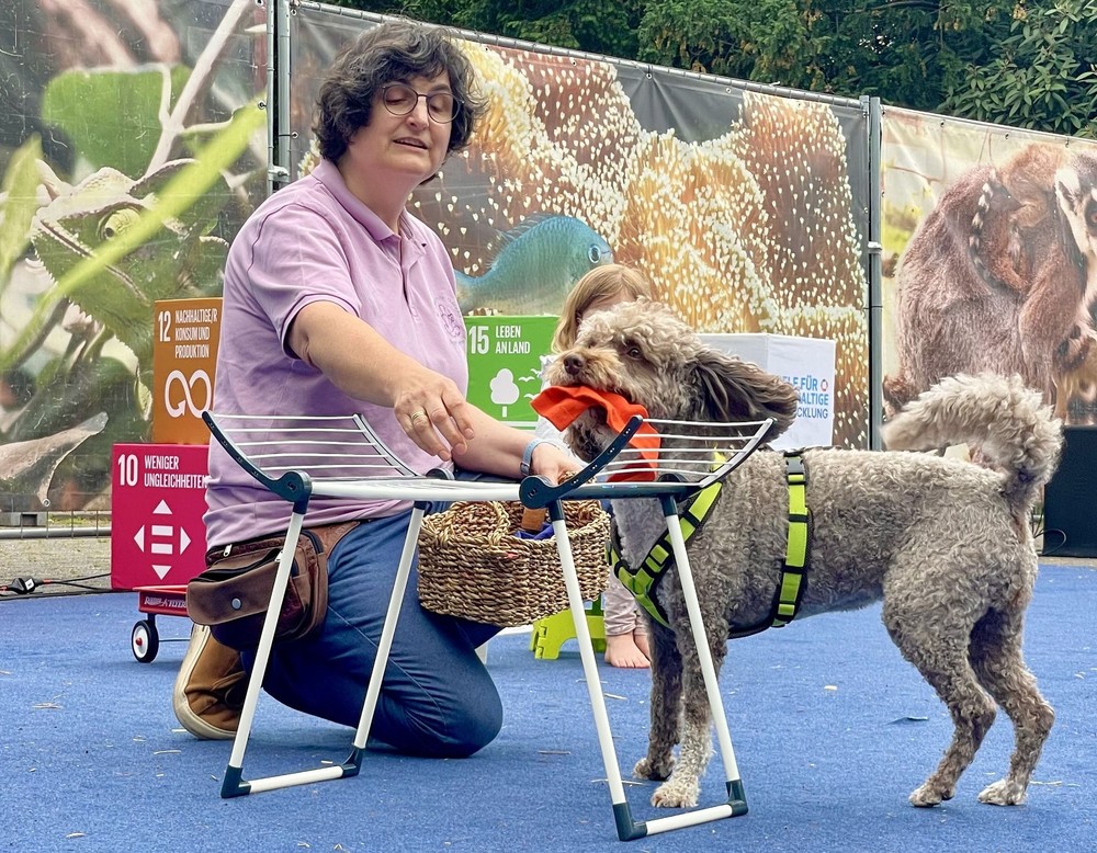 Tiertherapeutin Inge Hoster mit Therapiehund Toffi