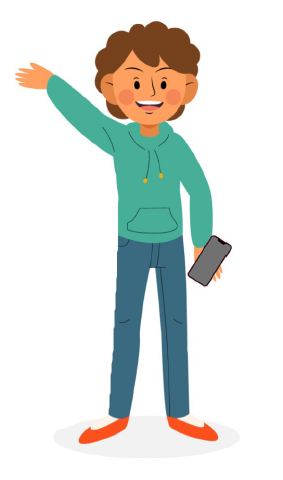 Mensch mit Handy in der Hand